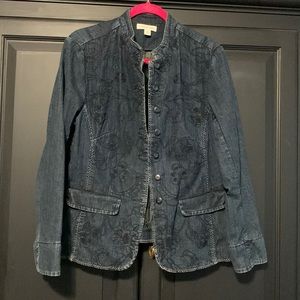 Coldwater Creek Jean jacket with embroidery Size 16